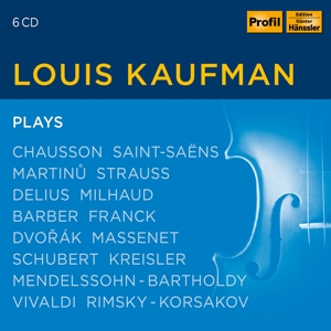 Louis Kaufman Plays Works By Barber, Martinu Etc.